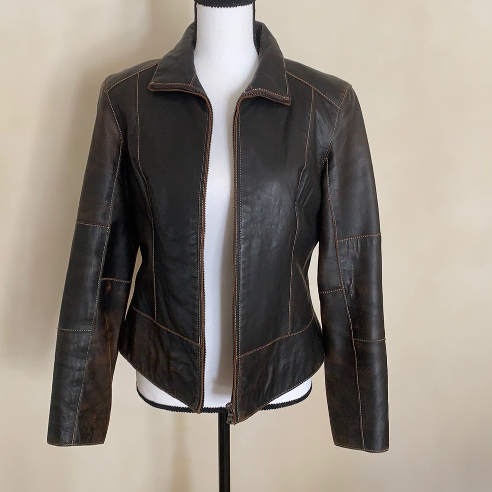Ladie’s Weathered Leather Jacket